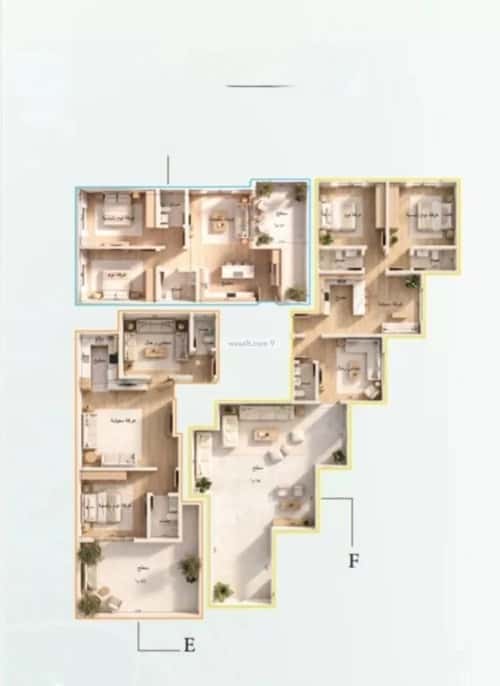 Apartment 1283 SQM with 3 Bedrooms Al Rayaan, East Jeddah, Jeddah