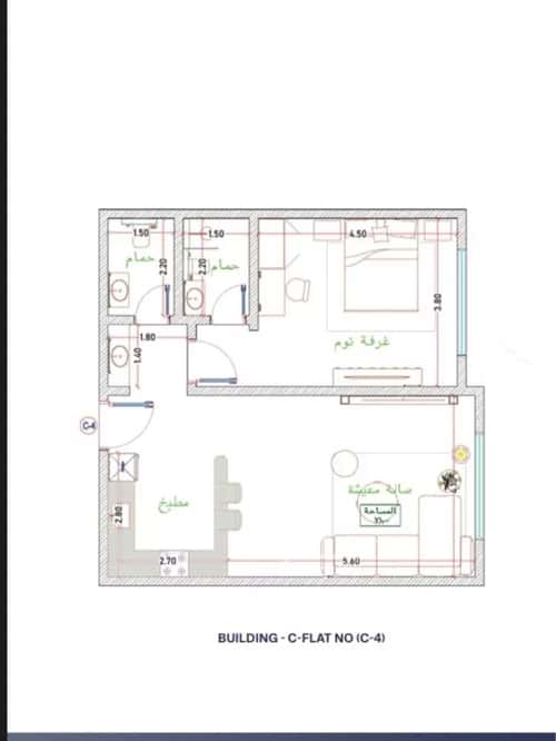 Apartment 114.46 SQM with 1 Bedroom Al Faiha|A, South Jeddah, Jeddah