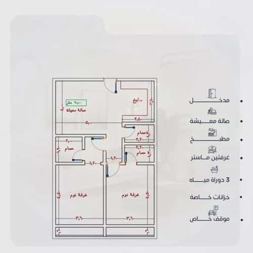 Apartment 63.13 SQM with 2 Bedrooms Al Yaqoot, North Jeddah, Jeddah