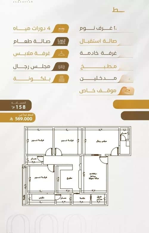 Apartment 3150 SQM with 4 Bedrooms Al Worood, South Jeddah, Jeddah