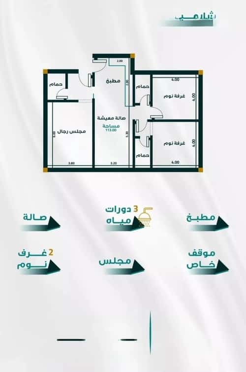 Apartment 1666.35 SQM with 3 Bedrooms Al Faiha|A, South Jeddah, Jeddah
