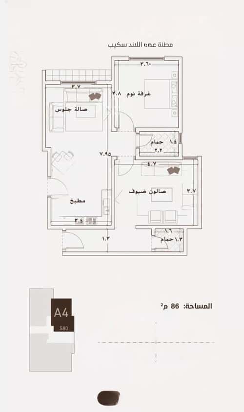 Apartment 1666.35 SQM with 2 Bedrooms Al Faiha|A, South Jeddah, Jeddah