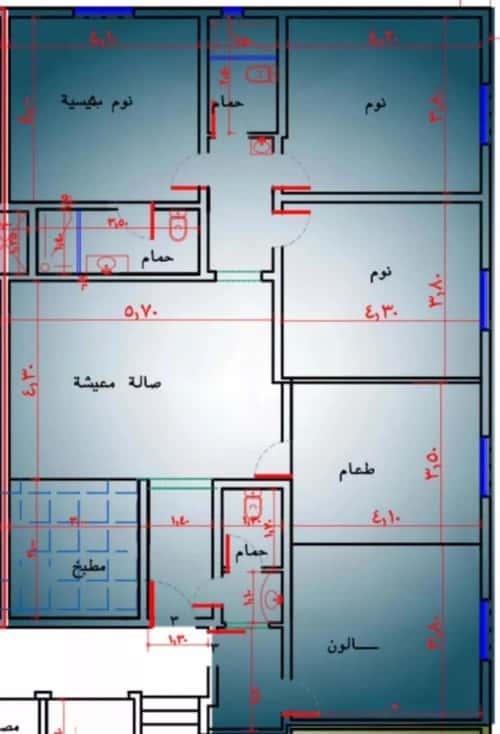 شقة 156.09 متر مربع ب 5 غرف الواحة، شرق جدة، جدة