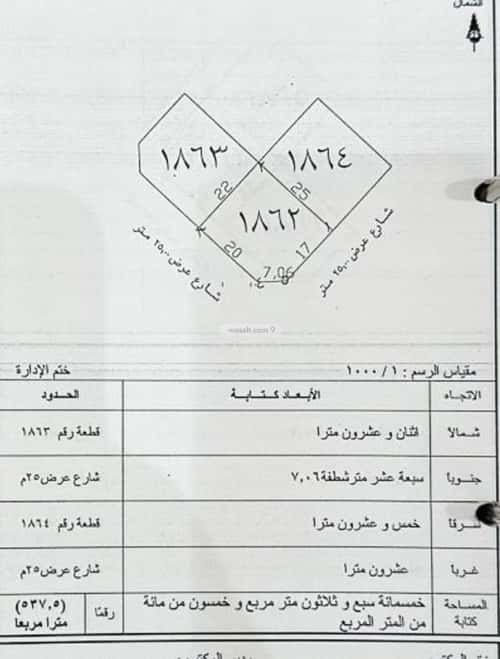 أرض 550 متر مربع شمالية على شارع 15م الأخباب، الطائف