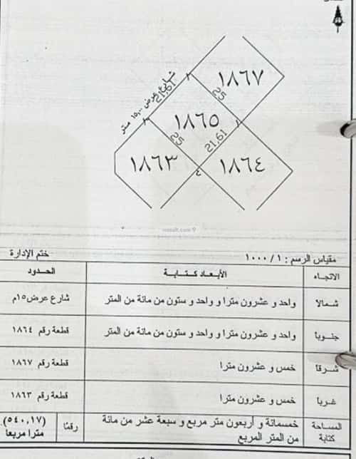 Land 550 SQM Facing North on 15m Width Street Al Akhbar, Alttayif