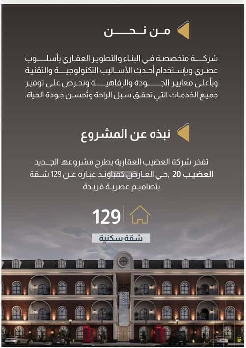 شقة 119.34 متر مربع بغرفتين العارض، شمال الرياض، الرياض