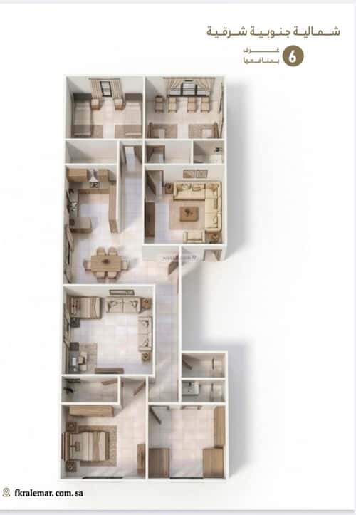 Apartment 190.67 SQM with 6 Bedrooms Al Naeem, North Jeddah, Jeddah