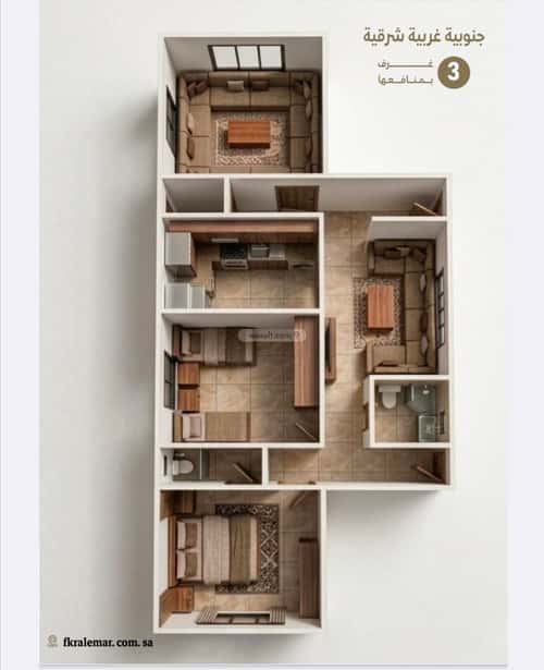Apartment 100.34 SQM with 3 Bedrooms Al Naeem, North Jeddah, Jeddah