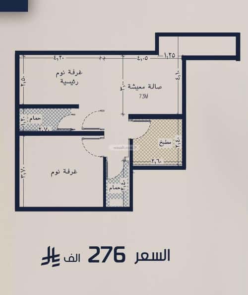 شقة 1017.5 متر مربع بغرفتين المروة، شمال جدة، جدة