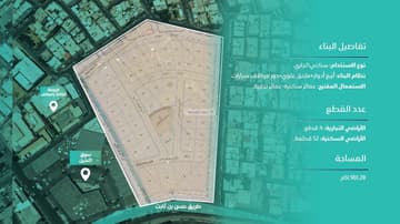 أرض سكنية تجارية 51,901.28م2 بحي نخب