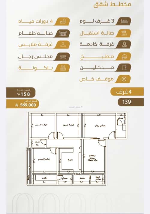 شقة ب 3 غرف الورود، جنوب جدة، جدة