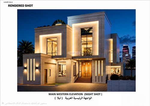 Villa 324 SQM Facing West on 15m Width Street Al Andulus, North Jeddah, Jeddah