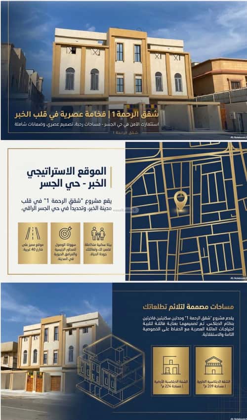 Apartment 209.03 SQM with 4 Bedrooms Al Jesser, Khobar
