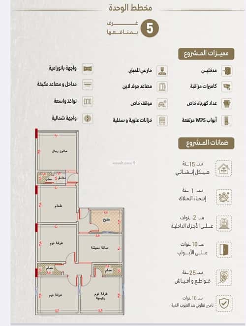 Apartment 129.72 SQM with 5 Bedrooms Al Naeem, North Jeddah, Jeddah