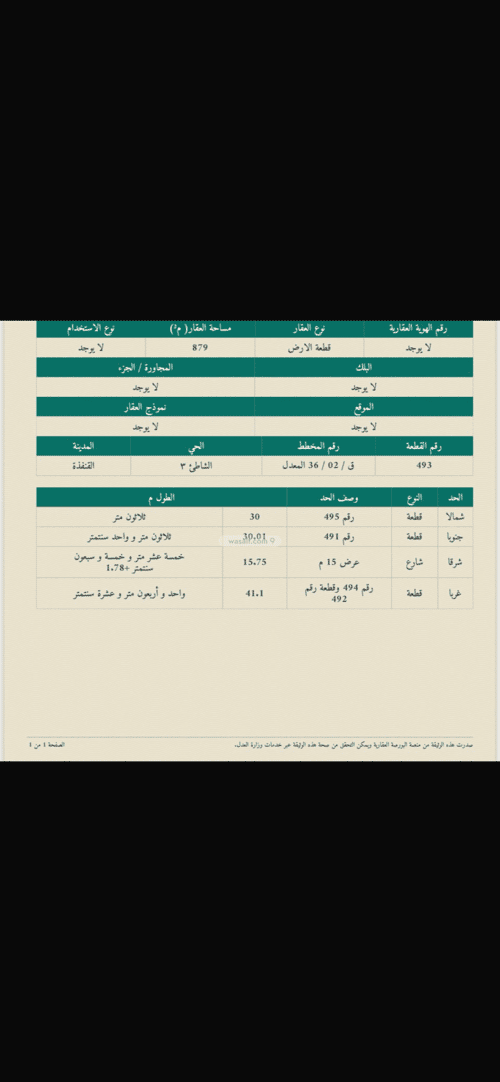 أرض 879 متر مربع شرقية على شارع 15م الشاطئ 3، القنفذة