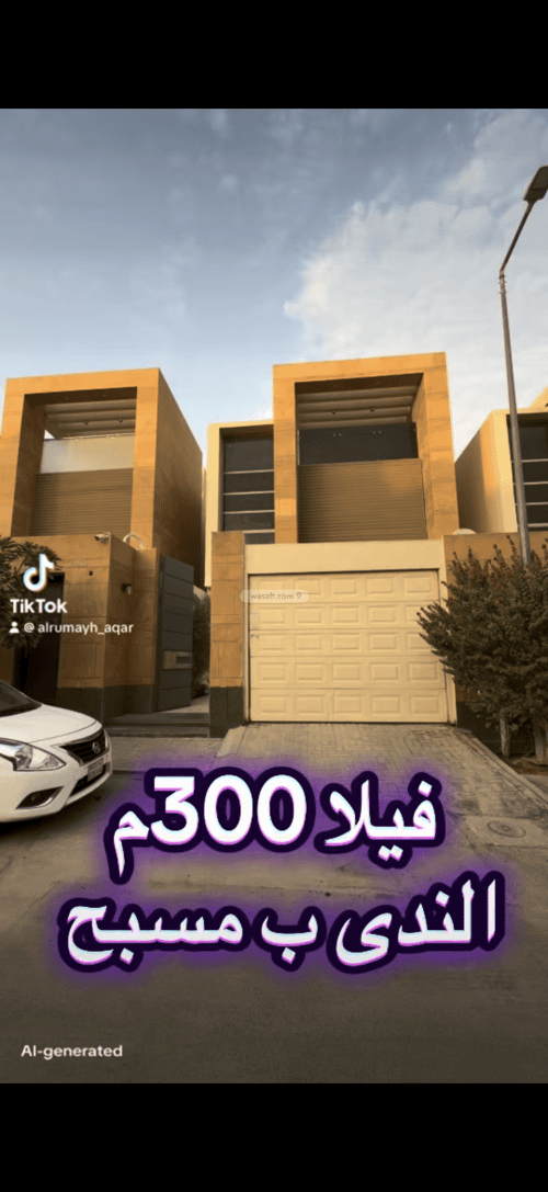 Villa 300 SQM Facing West on 12m Width Street An-Nada, North Riyadh, Riyadh