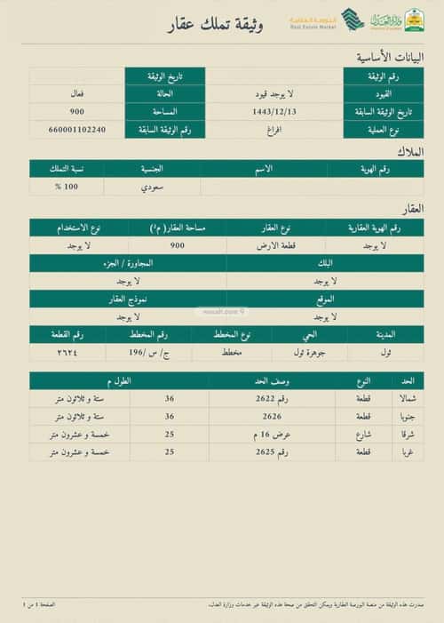 أرض 900 متر مربع غربية على شارع 16م جوهرة ثول، ثول