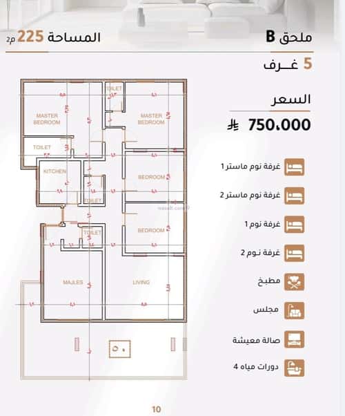 شقة 840 متر مربع ب 5 غرف الربوة، شمال جدة، جدة