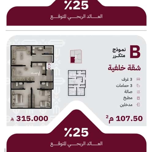 Apartment 667.5 SQM with 3 Bedrooms Al Rayaan, East Jeddah, Jeddah