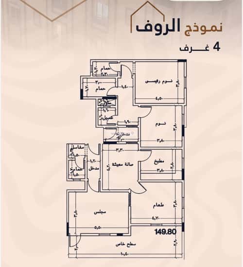 Apartment 166.3 SQM with 6 Bedrooms Meshrefah, North Jeddah, Jeddah