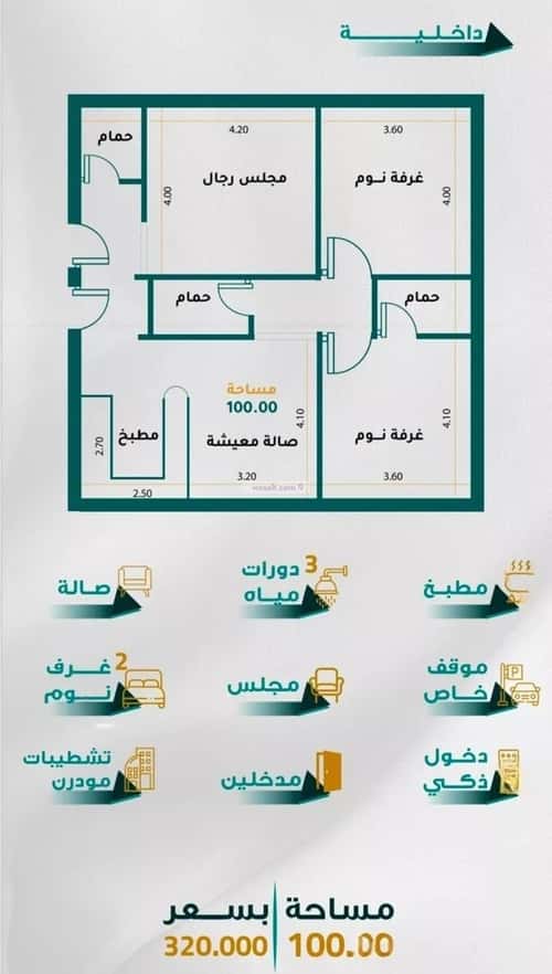 Apartment 1260 SQM with 3 Bedrooms King Abdul Aziz University, South Jeddah, Jeddah