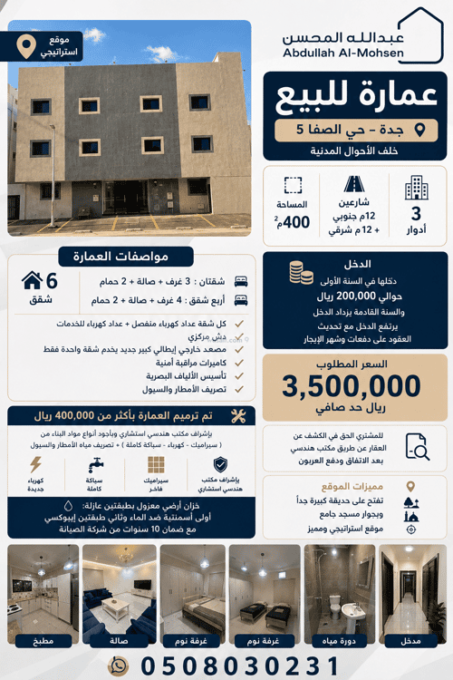 Building with 3 Floors Facing South Al Safa, North Jeddah, Jeddah
