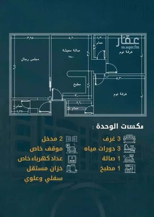 شقة 1496.9 متر مربع ب 3 غرف الصواري، شمال جدة، جدة