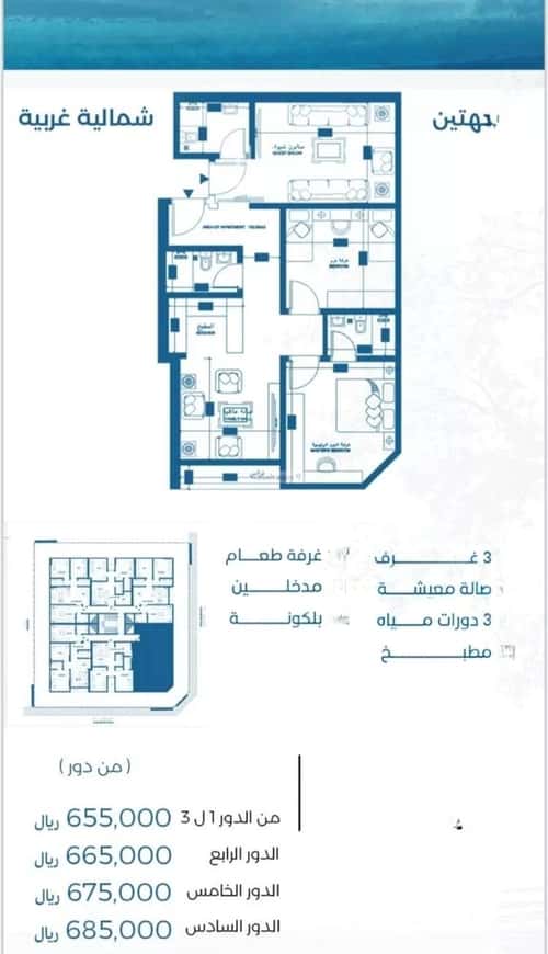 Apartment 505.05 SQM with 2 Bedrooms Al Ruwase, South Jeddah, Jeddah