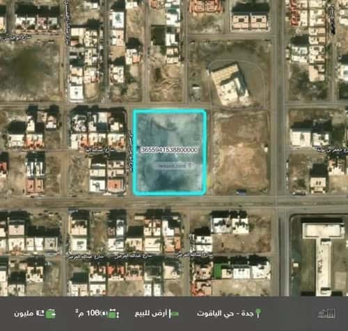 Land 10650.25 SQM Facing 4 Streets on 30m Width Street Al Yaqoot, North Jeddah, Jeddah