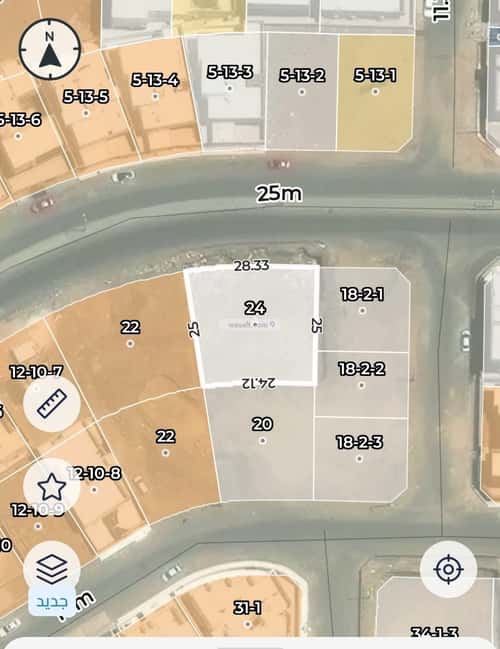 Land 655.74 SQM Facing North on 25m Width Street Haya Nabla, Madinah