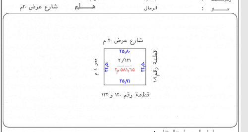 Land 581.66 SQM Facing North West on 20m Width Street Ar-Rimal, East Riyadh, Riyadh