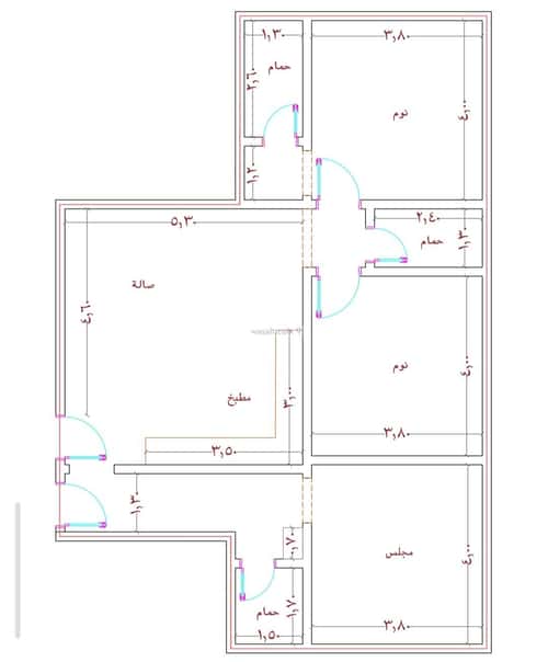 Apartment 599.39 SQM with 3 Bedrooms Mraykh, East Jeddah, Jeddah