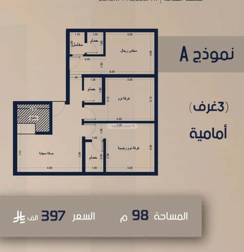 شقة ب 3 غرف الصفاء، شمال جدة، جدة