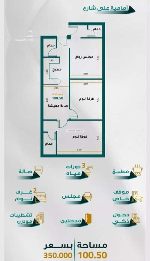 شقة 1260 متر مربع ب 3 غرف الروابي، جنوب جدة، جدة