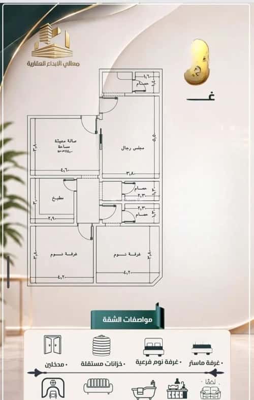 Apartment 700 SQM with 3 Bedrooms Al Nuzha, North Jeddah, Jeddah