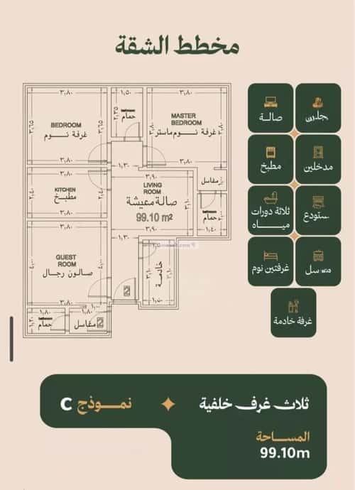 Apartment 585.87 SQM with 3 Bedrooms Al Faysaleyyah, North Jeddah, Jeddah