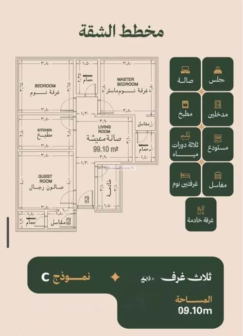 Apartment 585.87 SQM with 3 Bedrooms Al Faysaleyyah, North Jeddah, Jeddah