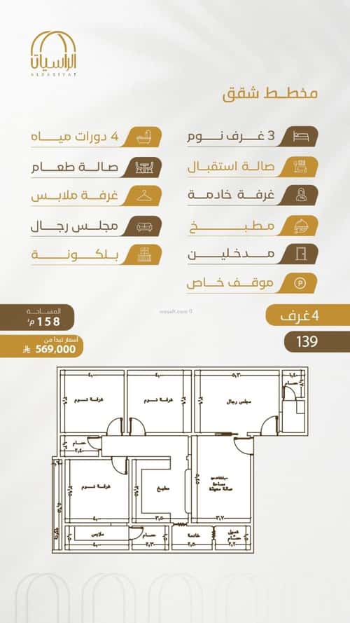 شقة ب 3 غرف الورود، جنوب جدة، جدة