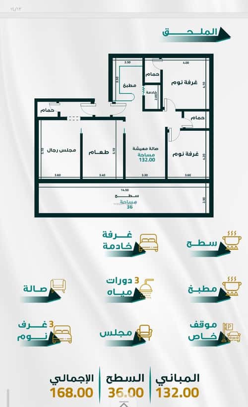 شقة 1666.35 متر مربع ب 3 غرف الفيحاء، جنوب جدة، جدة