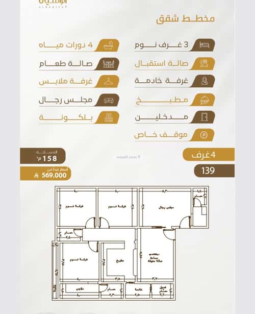 شقة 3150 متر مربع ب 3 غرف الورود، جنوب جدة، جدة