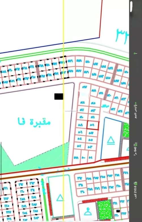 أرض 640 متر مربع غربية على شارع 15م الروابي، جازان