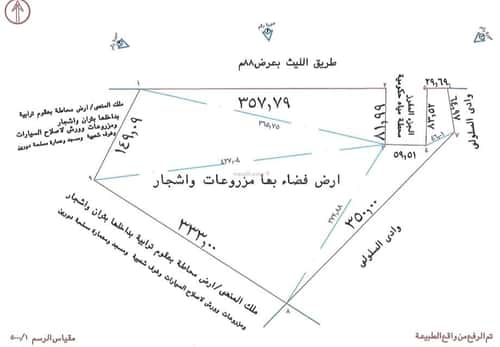 Land 99324.33 SQM Facing North on 88m Width Street Haretalbabalgadeed, Makkah Al Mukarramah
