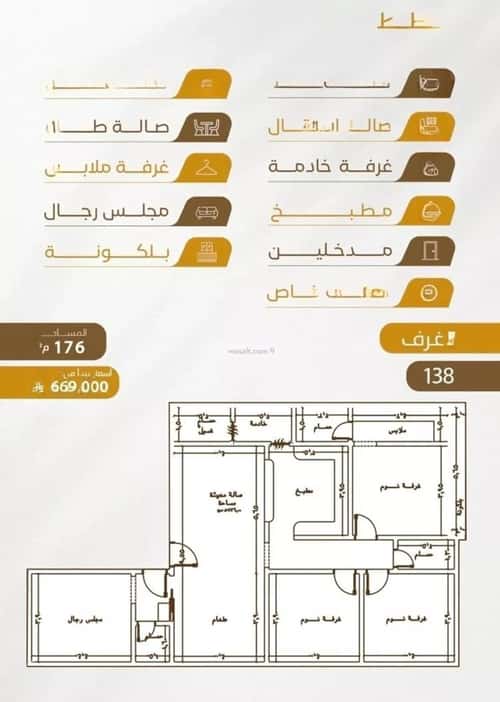 Apartment 3150 SQM with 5 Bedrooms Al Worood, South Jeddah, Jeddah