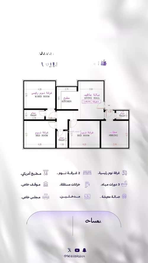 Apartment 702.1 SQM with 4 Bedrooms Al Marwah, North Jeddah, Jeddah