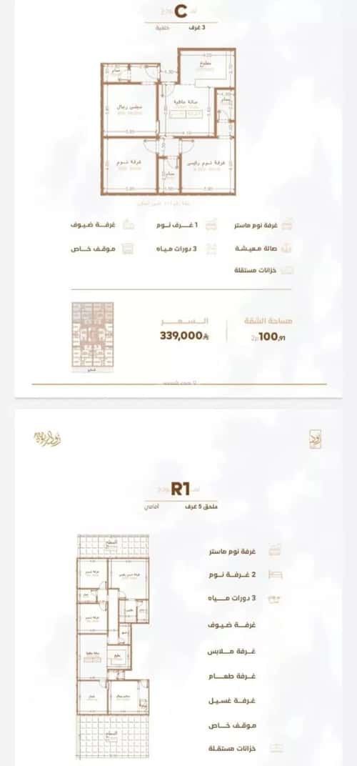 Apartment 840 SQM with 3 Bedrooms Al Rabbwah, North Jeddah, Jeddah
