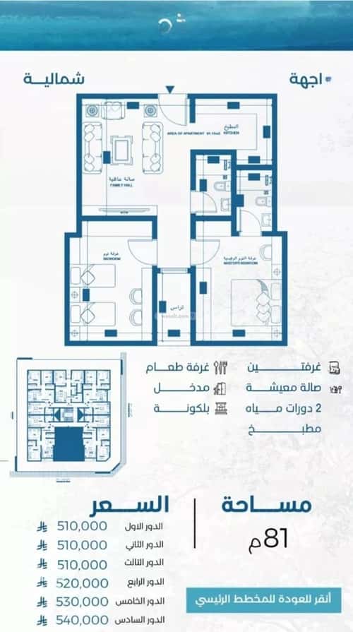 Apartment 964.5 SQM with 3 Bedrooms Al Ruwase, South Jeddah, Jeddah