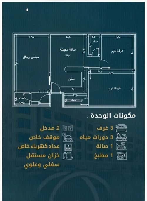 Apartment 1496.9 SQM with 3 Bedrooms Al Swaryee, North Jeddah, Jeddah