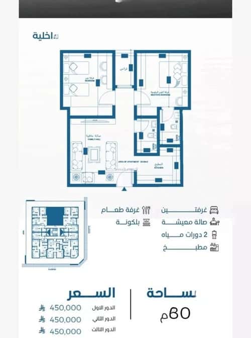 Apartment 964.5 SQM with 2 Bedrooms Al Ruwase, South Jeddah, Jeddah