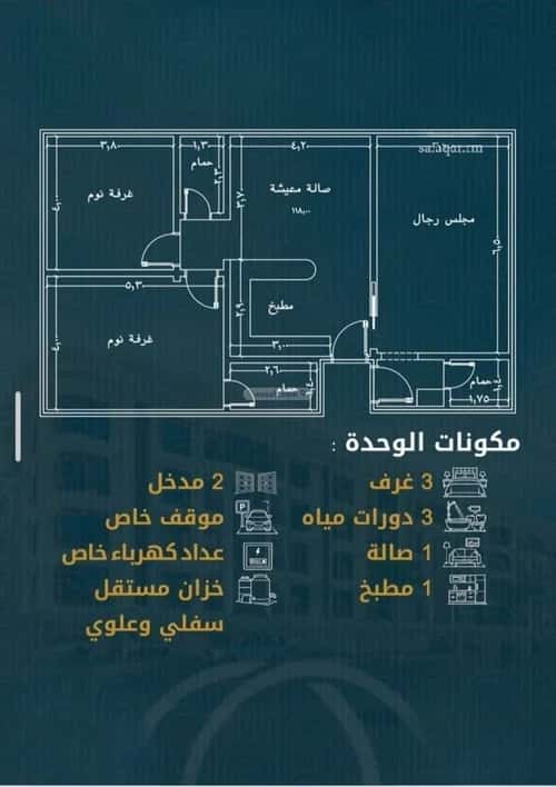 Apartment 1496.9 SQM with 3 Bedrooms Al Swaryee, North Jeddah, Jeddah