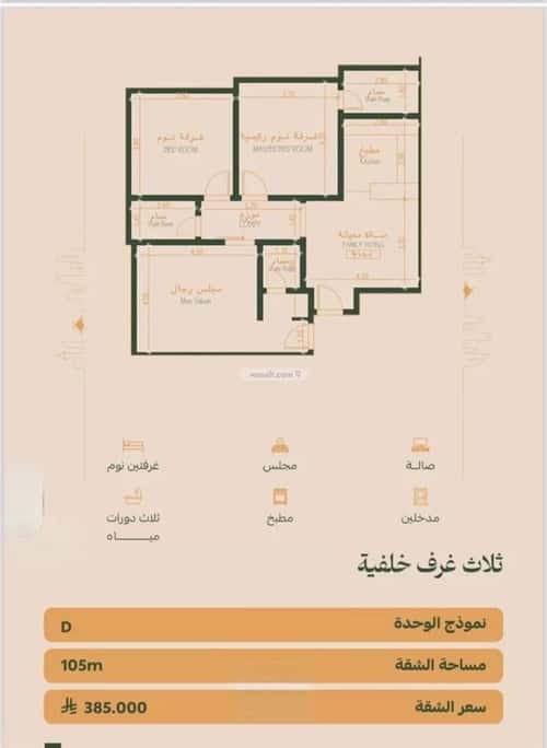 Apartment 585.87 SQM with 3 Bedrooms Al Faysaleyyah, North Jeddah, Jeddah